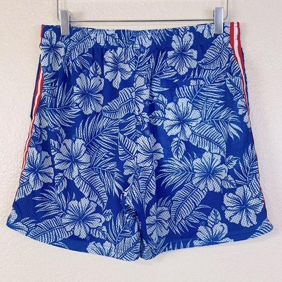 Chubbies Blue Retro Hawaiian Print Beach Shorts Size XL - Picture 2 of 5